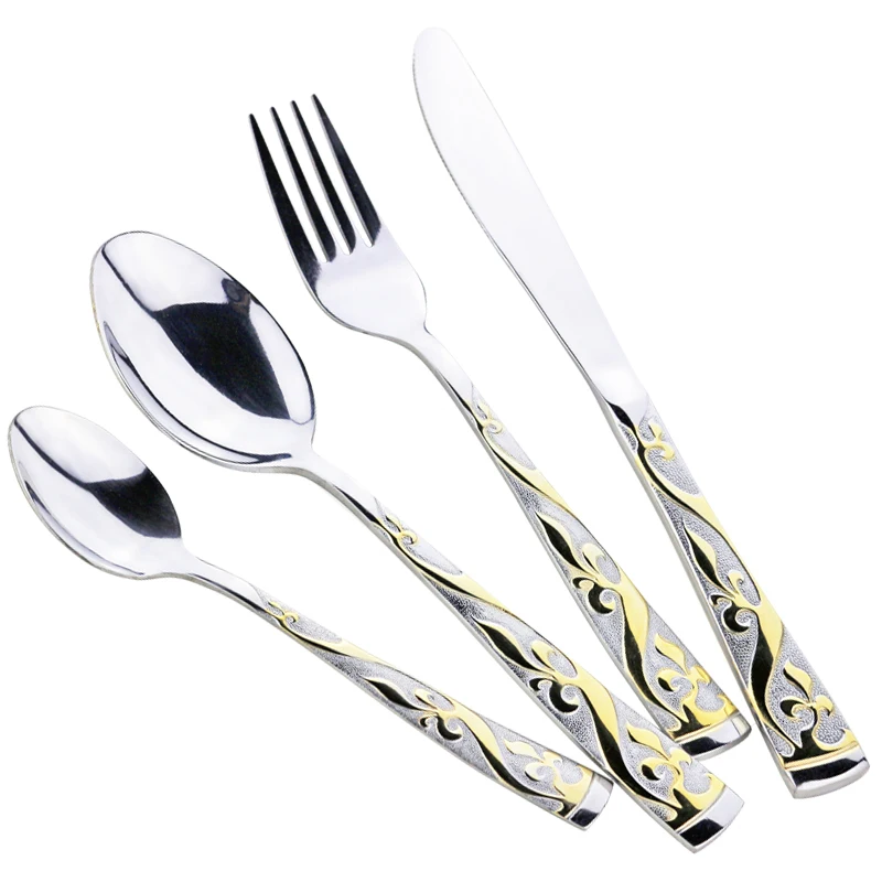 

Nordic Gold Luxury Cutlery Set Eco Friendly Fashion Stainless Steel Creativity Dinner Set Juegos De Vajilla Home Decore Ec50cj