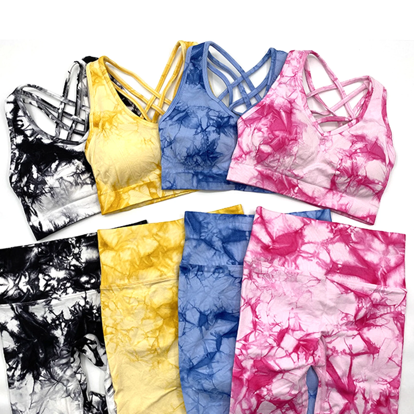 

Экипировка для йоги Женская, комплект из 2 предметов, бесшовные леггинсы с высокой талией для тренировок, спорта