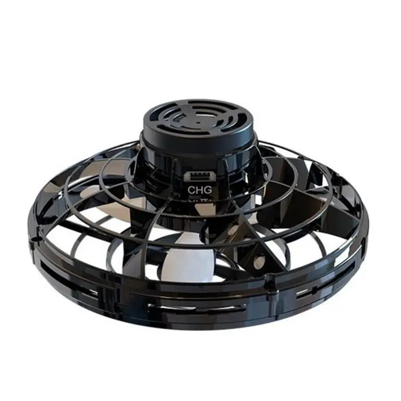 Black Flynova, Радиоуправляемый Дрон, управление жестами, мини-Дрон, вращающаяся игрушка для снятия стресса, Красочный светодиодный, НЛО, Спиннер, вечерние игрушки, подарки для детей - Цвет: Black