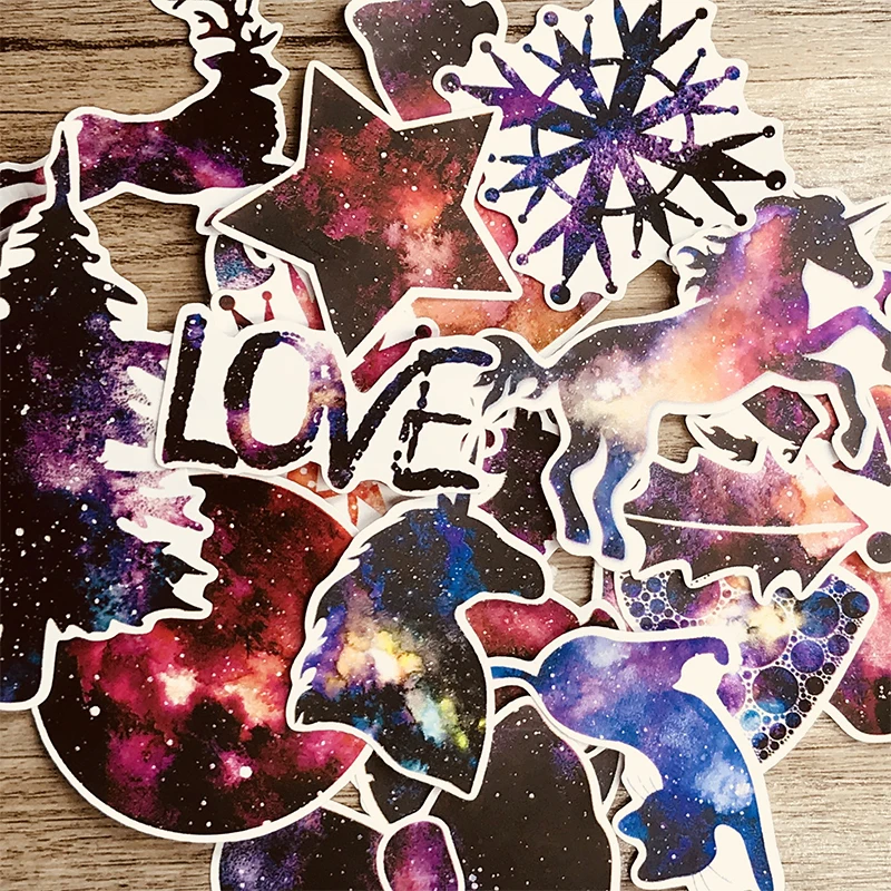 22 звёздочка винтажная фантазия галактика единорог животные наклейка сделай сам