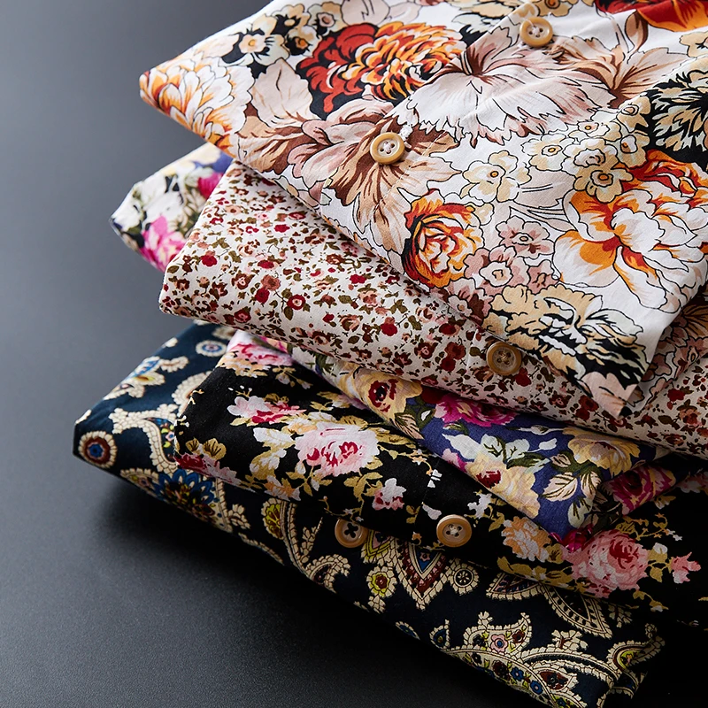 

2021 Men's Slim fit Flower Printed Shirts Male Long Sleeve Floral Shirt Men Tops Casual Plus Size Casual Holiday Shirts