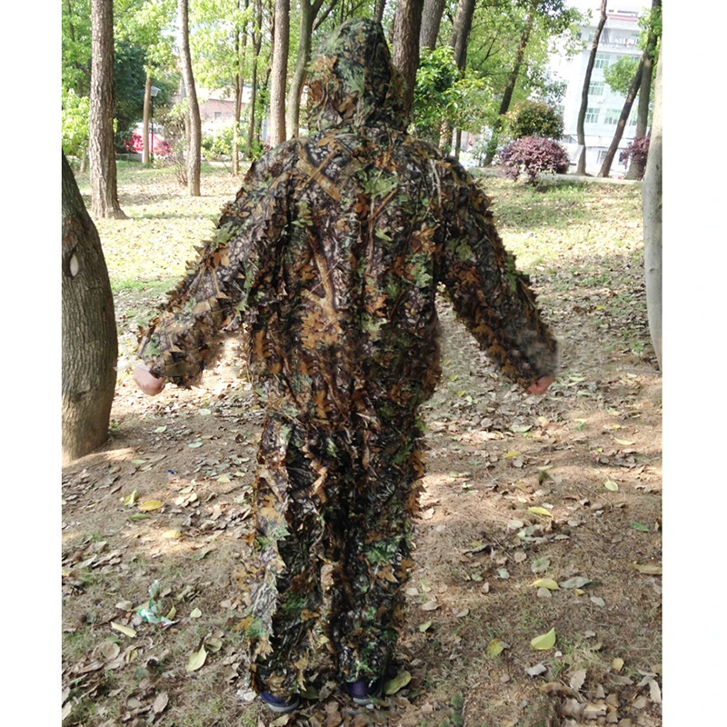 Охотничий костюм Ghillie 3D Кленовый лист бионические маскировочные костюмы Yowie Sniper
