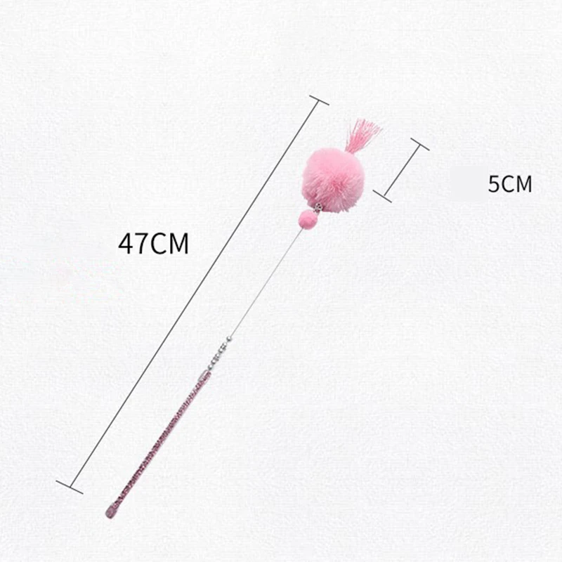 

Tassel Colored Beaded Short Shot Cat Catcher Teaser Wand with Hair Ball