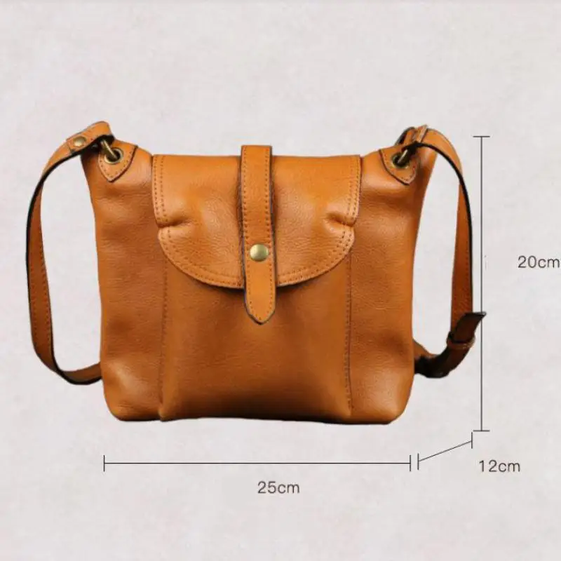 

Bestform Genuine Leather Women Bag Retro 2021 New First Layer Cowhide Shoulder Bags Solid Color Hasp Small Lady Messenger Bag