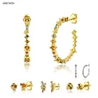 Серьги-кольца ANDYWEN диаметром 100% дюйма с фианитами диаметром 26 мм