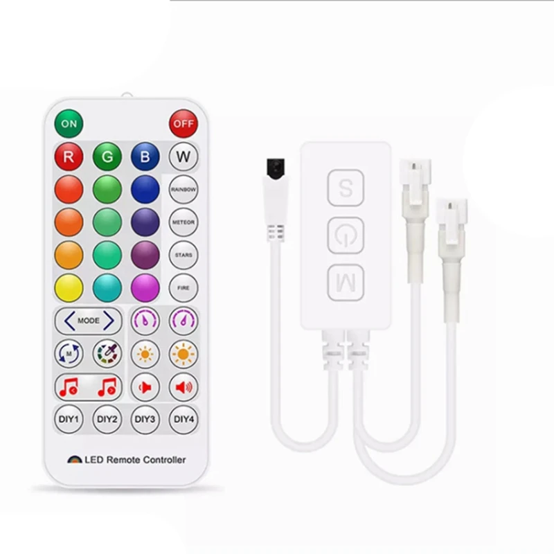 

Музыкальный светодиодный контроллер SP511E с Wi-Fi для WS2812B WS2811, адресная Пиксельная RGB светодиодный ная лента с двойным выходом, умное Голосовое ...