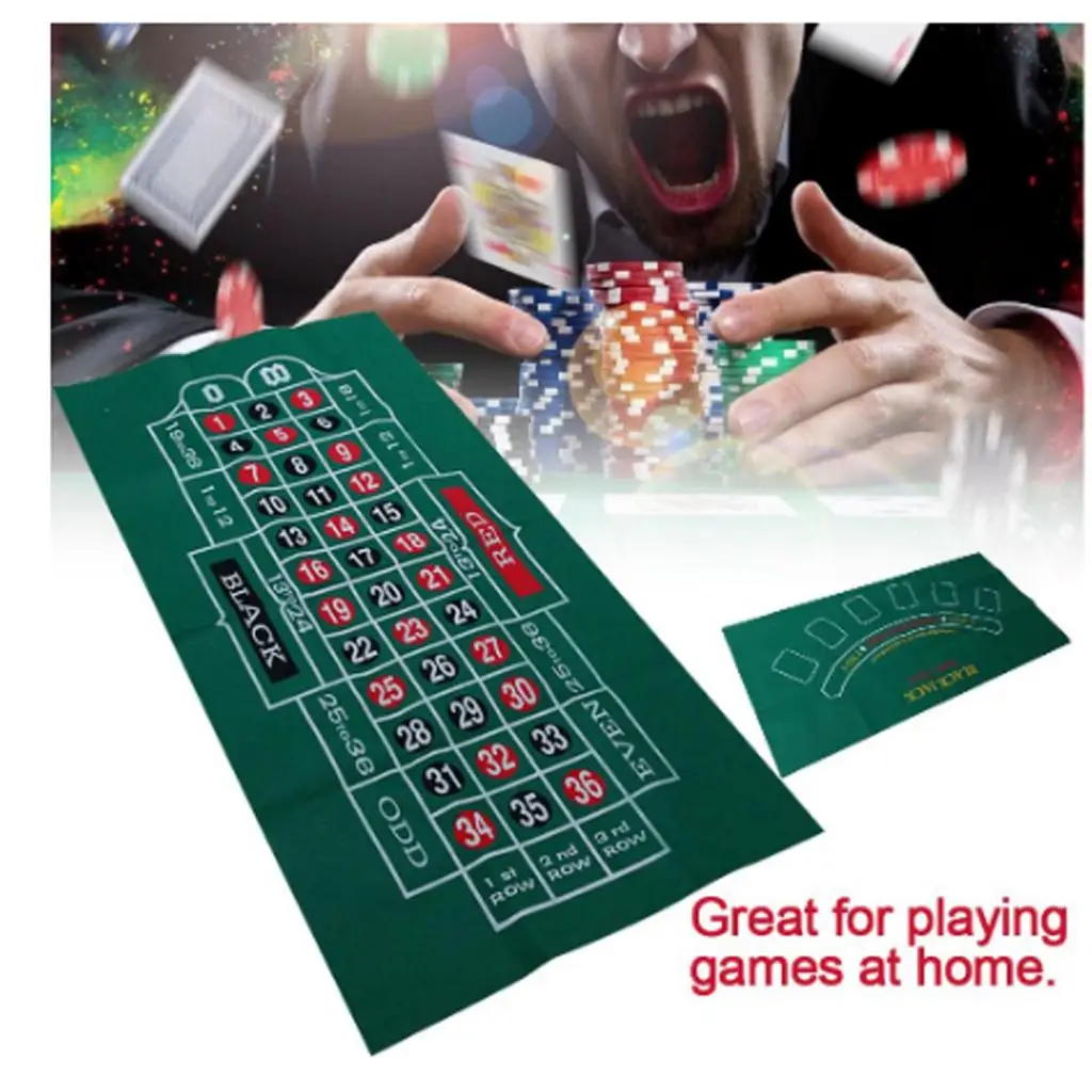 Topo de Pano Mesa de Mesa Toalha de Mesa Double Cobertura Dupla Face Sentiu Esteira Roleta Casino Jogando Feltro Acessórios 24 x 47