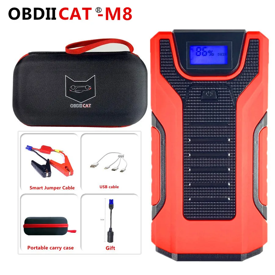 OBDIICAT-M8 автомобильное пусковое устройство 12 в пик 400 а зарядное для