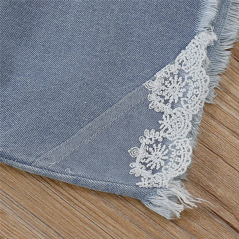 Girls Summer Clothing Kid Short Sleeve Letter Tops T-Shirt Denim Shorts Pants Outfits Kids Fashion Clothes toddler girl clothes | Мать и