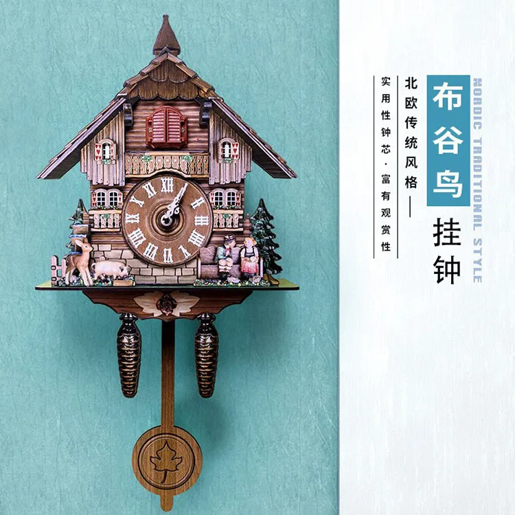 Часы Cuckoo немецкий черный лес Деревянный винтажный скандинавский стиль настенный