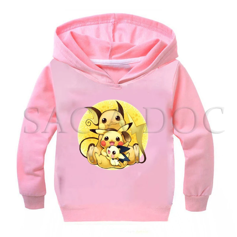 Hoodies 1 Толстовки для мальчиков с принтом «Покемон» на весну-осень одежда для детей детские толстовки с капюшоном для девочек Повседневный Спортивный пуловер - Цвет: Hoodies 1