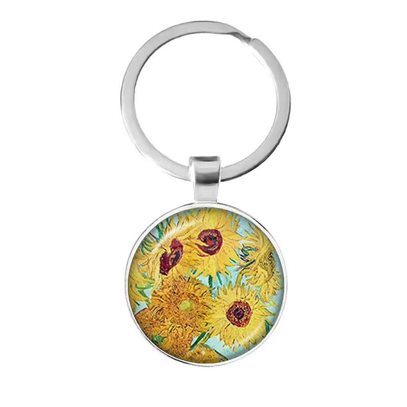 Модный художественный брелок Ван Гога с подсолнухом звездной ночи 25 мм
