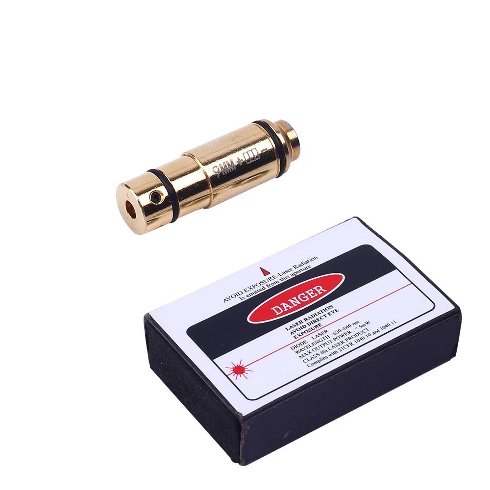 

Tactical 9mm Red Dot Laser Brass Boresight .45 45ACP Dry Fire Trainer Cartridge Boresight for Rifle Scope Hunting Accessories