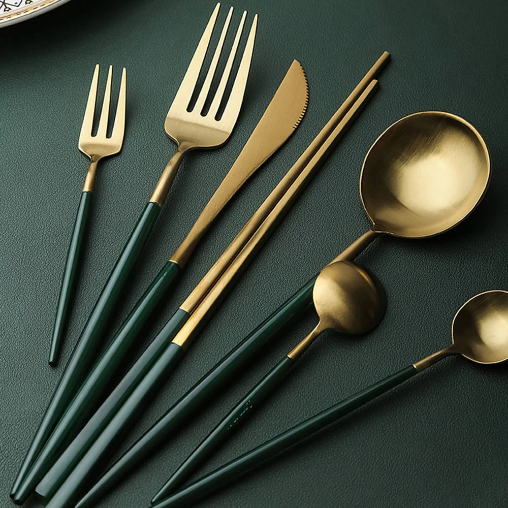 Горячая couverts de table столовые приборы из нержавеющей стали золотые столовые приборы вилка ложка нож giftbox набор servies