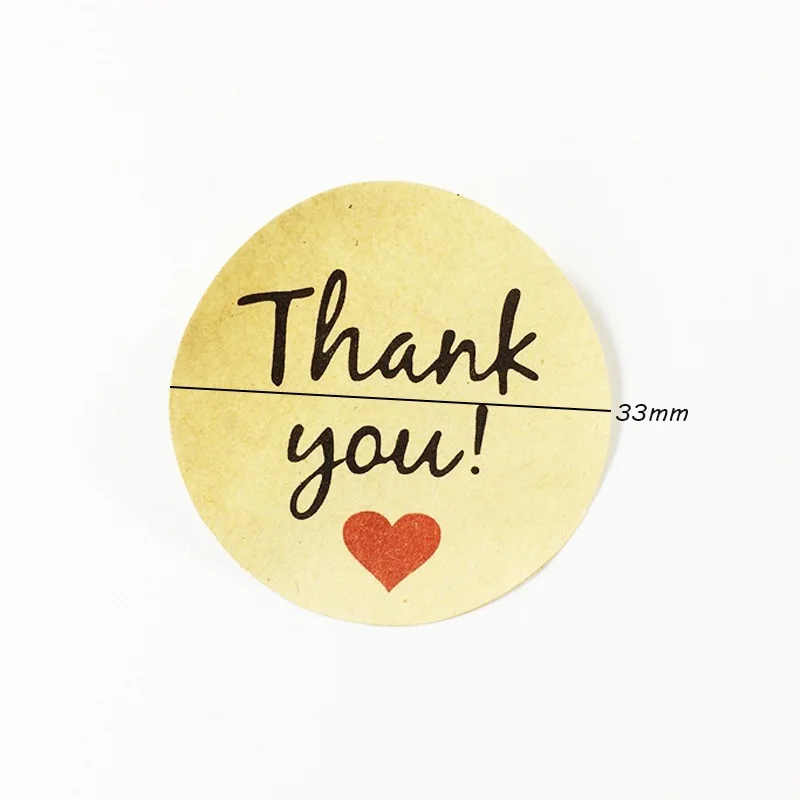 1000 шт./Винтажные круглые ярлыки из крафтовой бумаги с надписью Thank you в форме