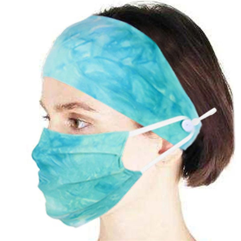 2 шт./компл. унисекс тай-дай повязка на голову пуговице с уход за кожей лица маска