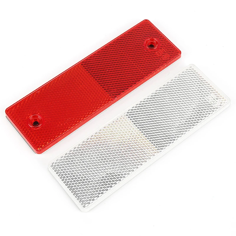 

1 PC Adhesive Plastic Reflector Car Warning Plate Stickers Sign For Car SUV Truck Motorcycle Safety Reflective Strips Red/white