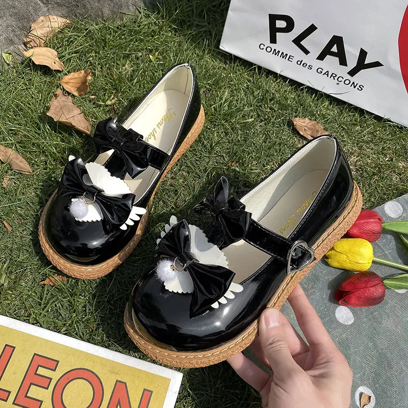 Туфли с круглым носком для студенток и девушек обувь из искусственной кожи