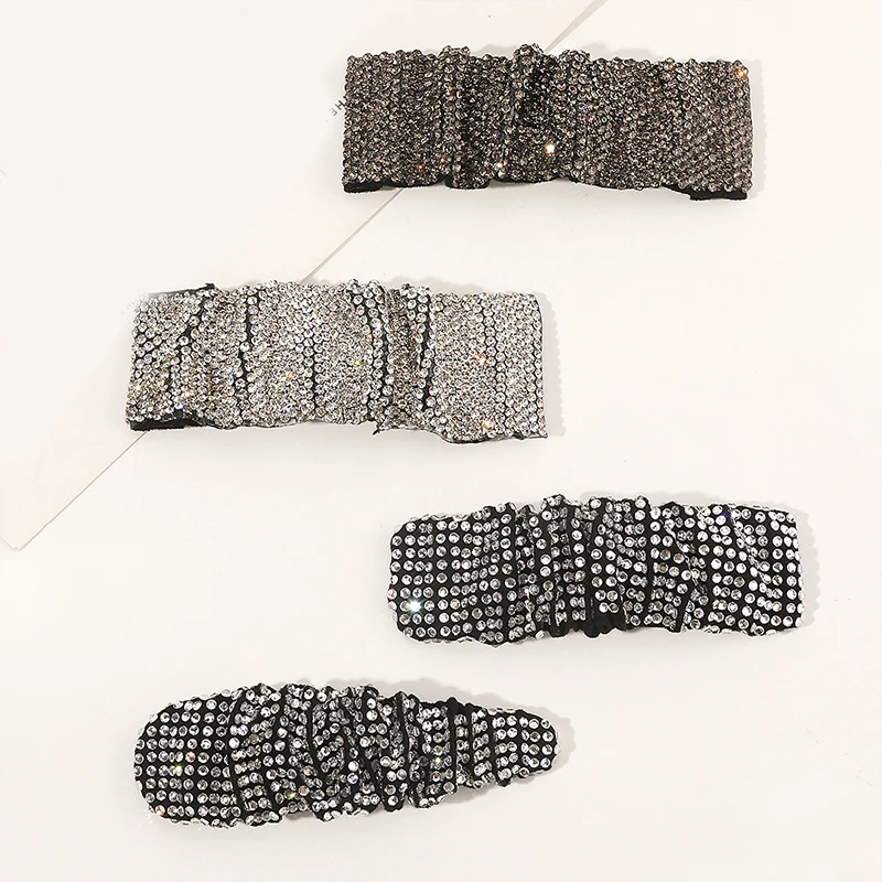 

1Pcs Women Hair Hoop Headband Shining Rhinestone Headwear Pleated Casual Retro Hairband Adult New Fashion Hair Accessories 2021