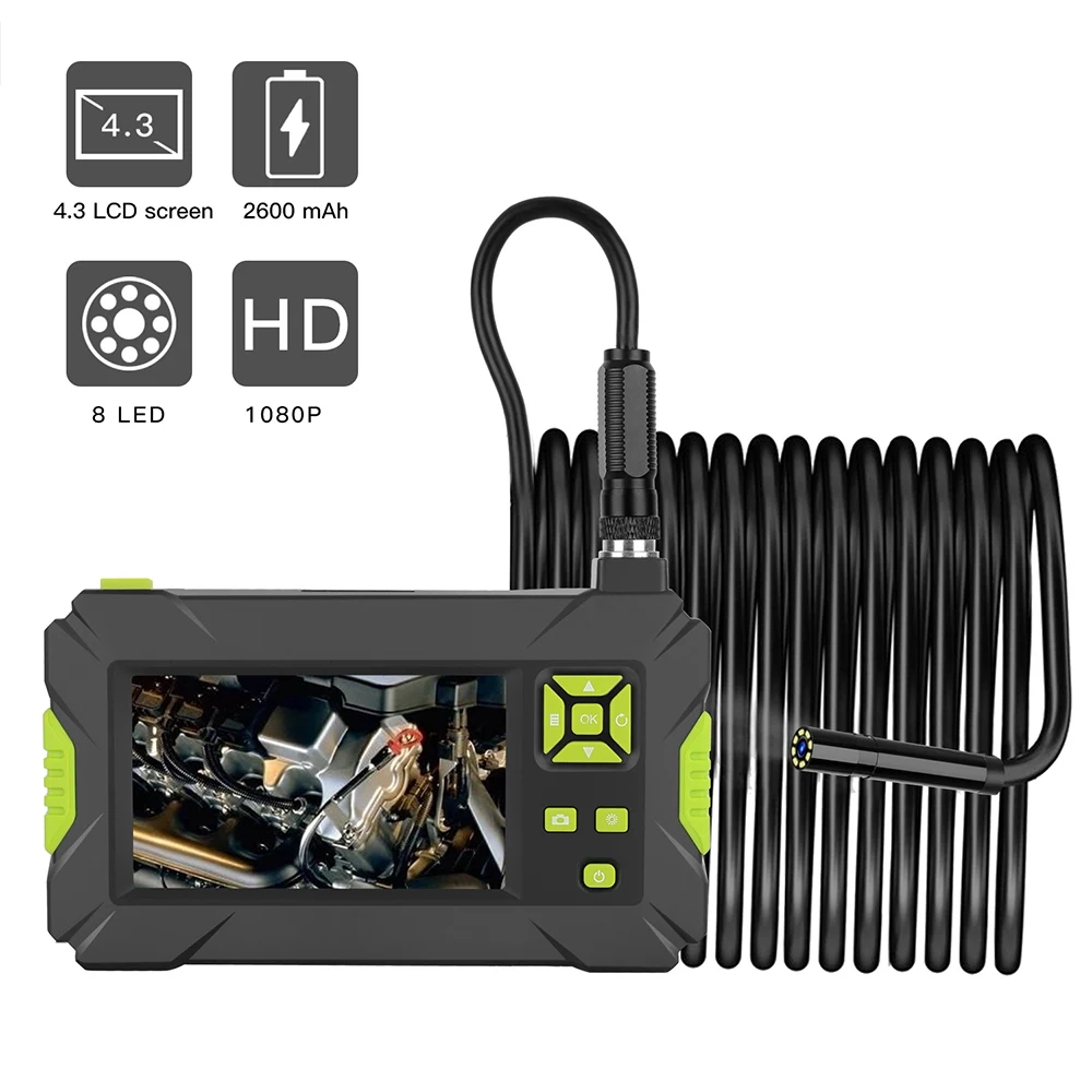 

Handheld Borescope Industrial Inspection Autoscope Waterproof HD 1080P 4.3 inch Screen LED Light Borescope with 2m/5m/10m Cable