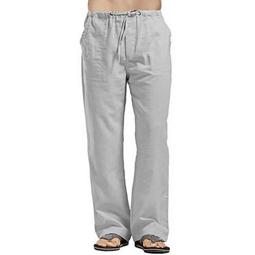 

Outfit Delicate Summer Loose Wide Leg Overalls Male Clothing 4 Colors Men Straight Trouser Breathable for Daily Wear