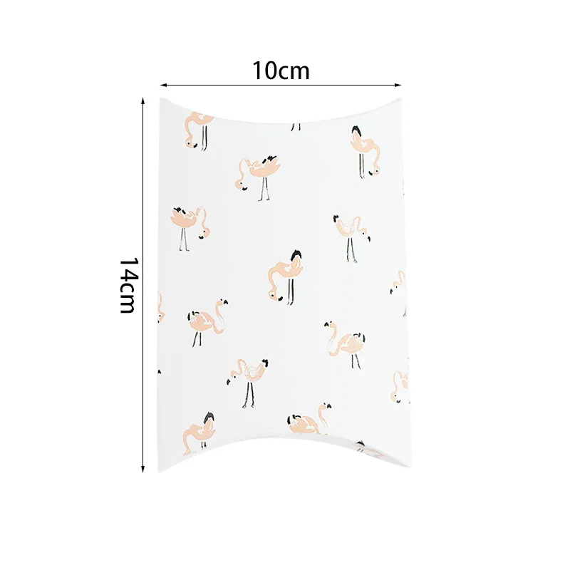 

10pcs Pillow Shape Paper Box Flamingo Balloon Printed Small Gift Box Candy Chocolate Package Bags Birthday Party Favor Supplies