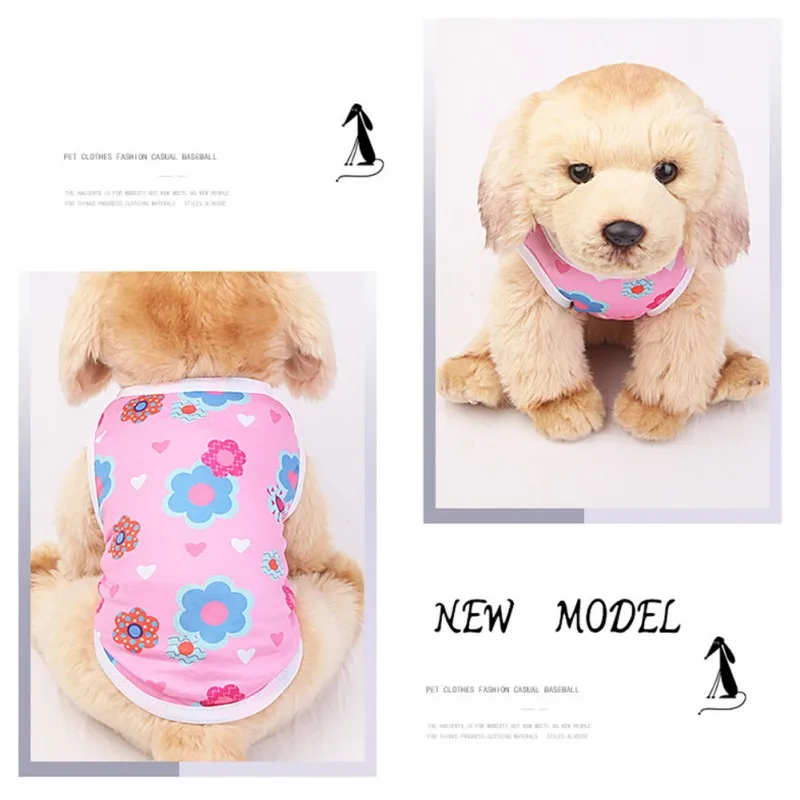 Летняя дышащая тонкая жилетка для домашних животных кошек собак с принтом