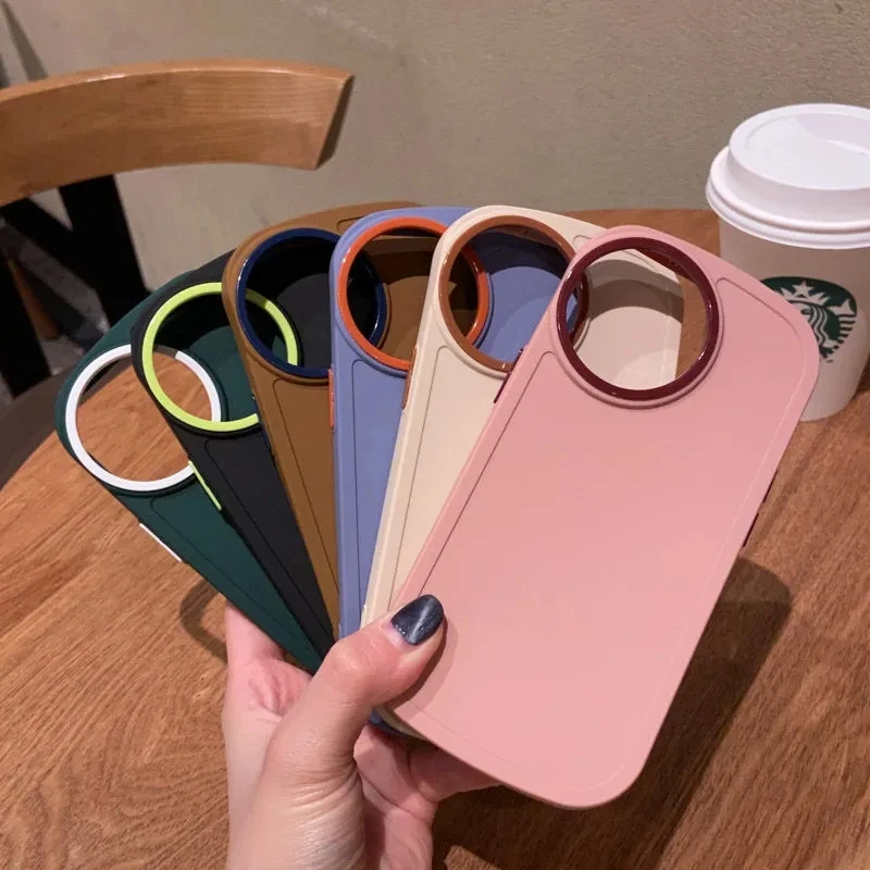 

Luxury Creative round lens for iphone12 mobile phone shell apple 13promax pure color 11 silicone Xs tide xr soft 78plus