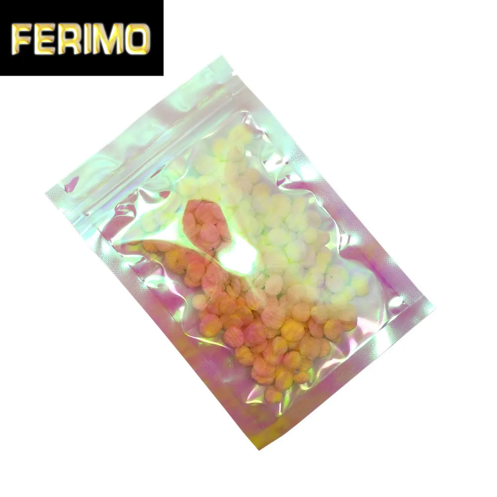 100 шт. радужные пластиковые прозрачные пакеты с застежкой молнией ремесла сделай