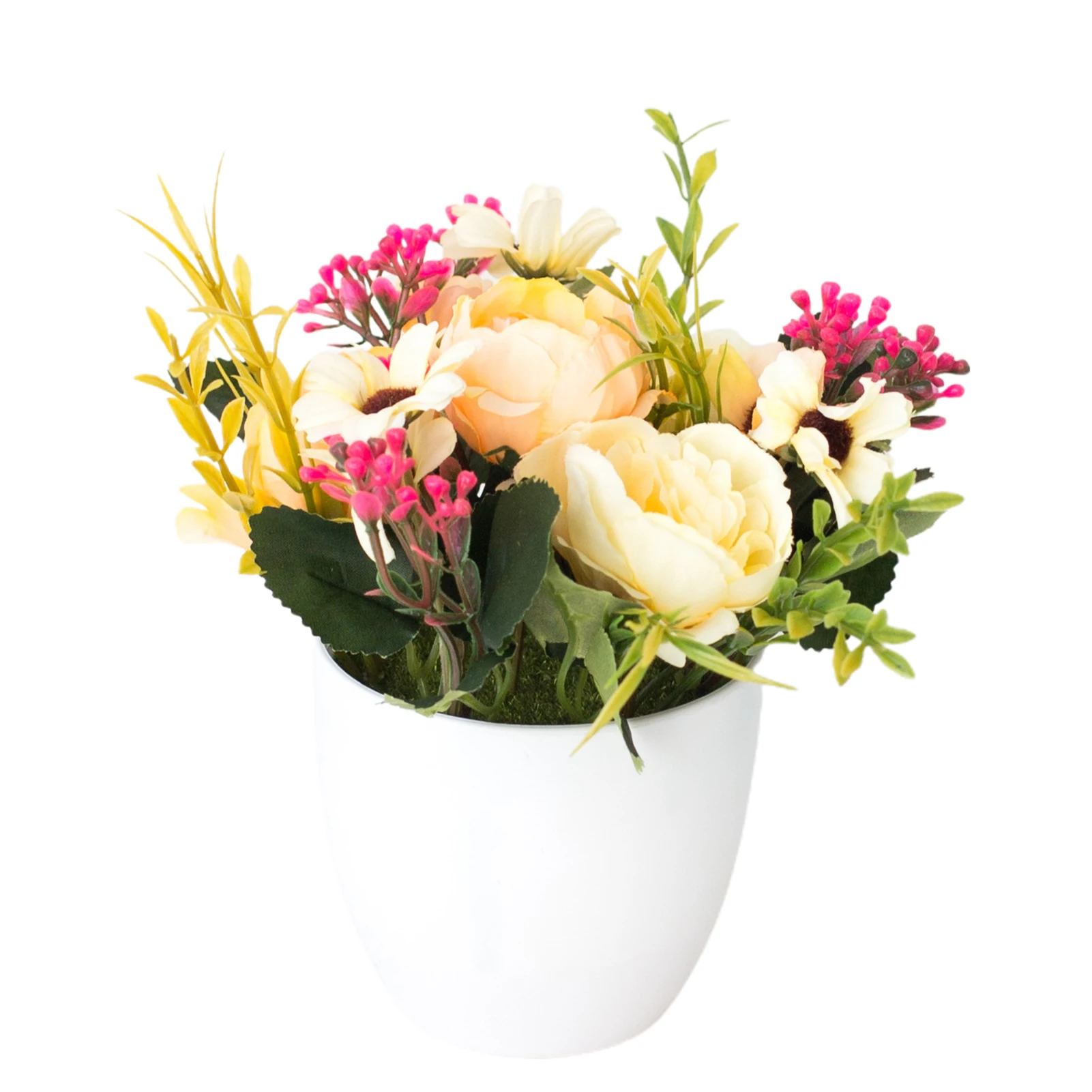 Искусственный цветок пиона бонсай реалистичное зеленое растение украшение для