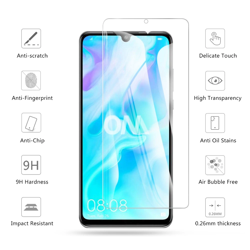 Закаленное стекло для Huawei P30 lite Защитное экрана 2.5D 9H закаленное 6 15 защитная