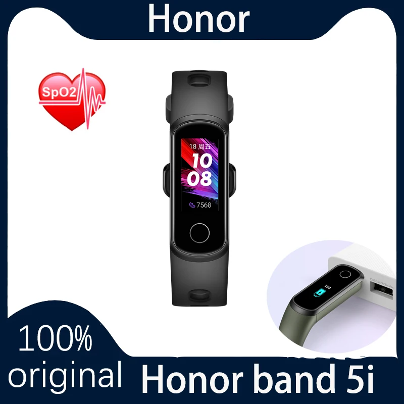 

Original Huawei Honor Band 5i Smart Wristband AMOLED Huawe smart watch sleep swimming sport tracker SpO2 Blood Oxygen for Redmi
