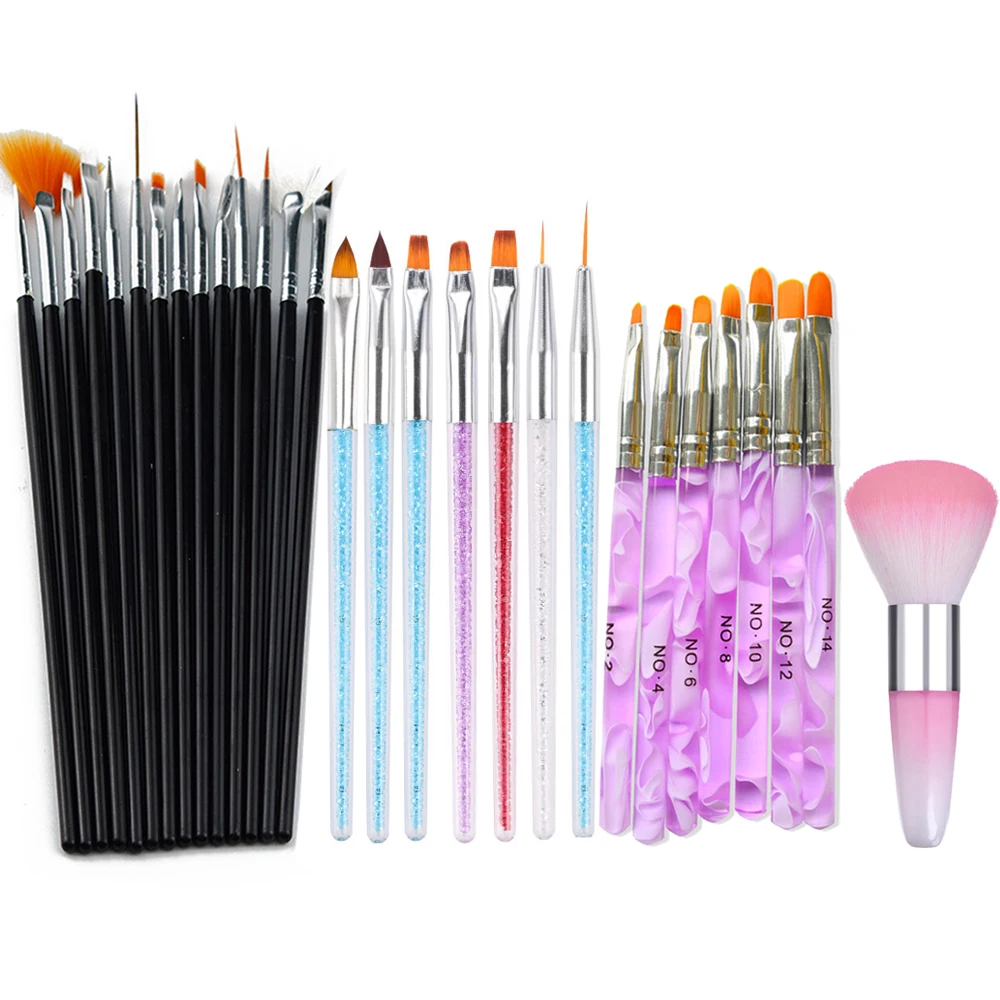 Набор кистей для маникюра с УФ-гелем рисования |