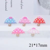 20pcs mini floral umbrella flat back resin accessories for jewelry making diy phone shell crafts home decoration ornament