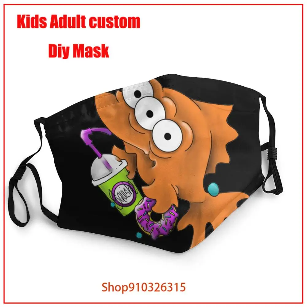 Модная популярная маска для лица питьевая черная сделай сам в виде пончика с