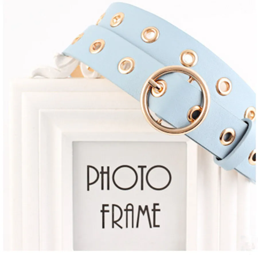 Женский ремень кожаный Круглый металлическая пряжка круглые ремни для женщин