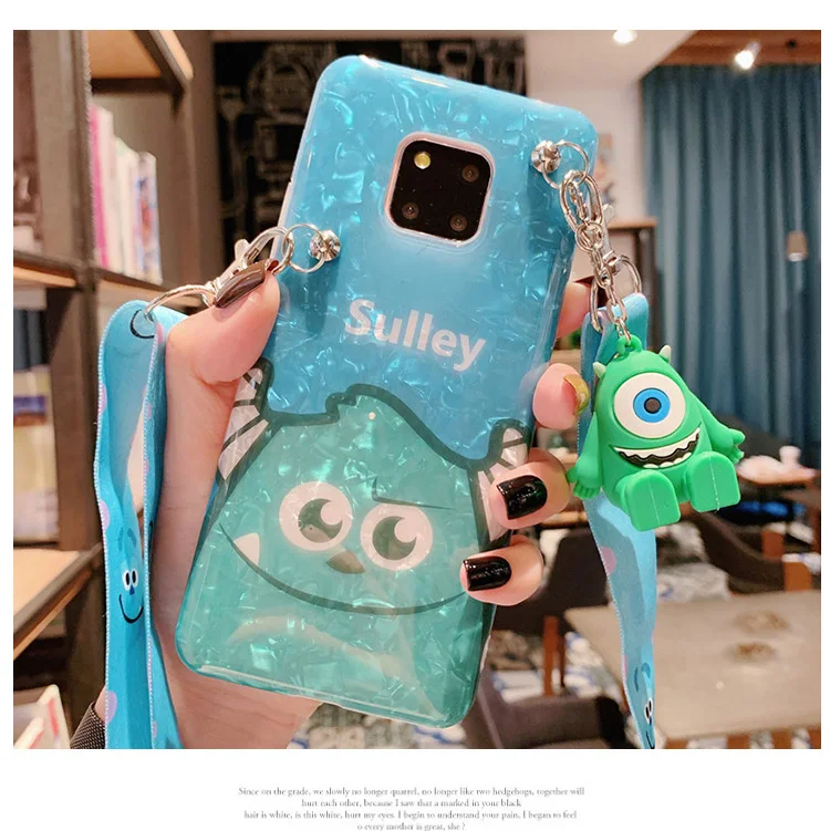 Чехол Sam S10 Coach style Monsters, милый мягкий чехол Sullivan для samsung S10 S9 S8 plus note8 note9, чехол+ игрушка+ длинный ремень