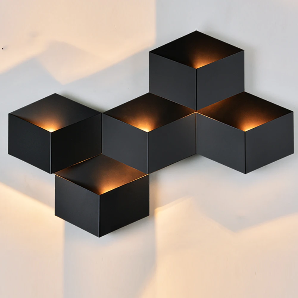

30W/25W LED Wall Lamp Geometric Cube Wall Light Wallmounted Night Lamps Bedroom Bedside Porch Decorative Lights Indoor Lighting