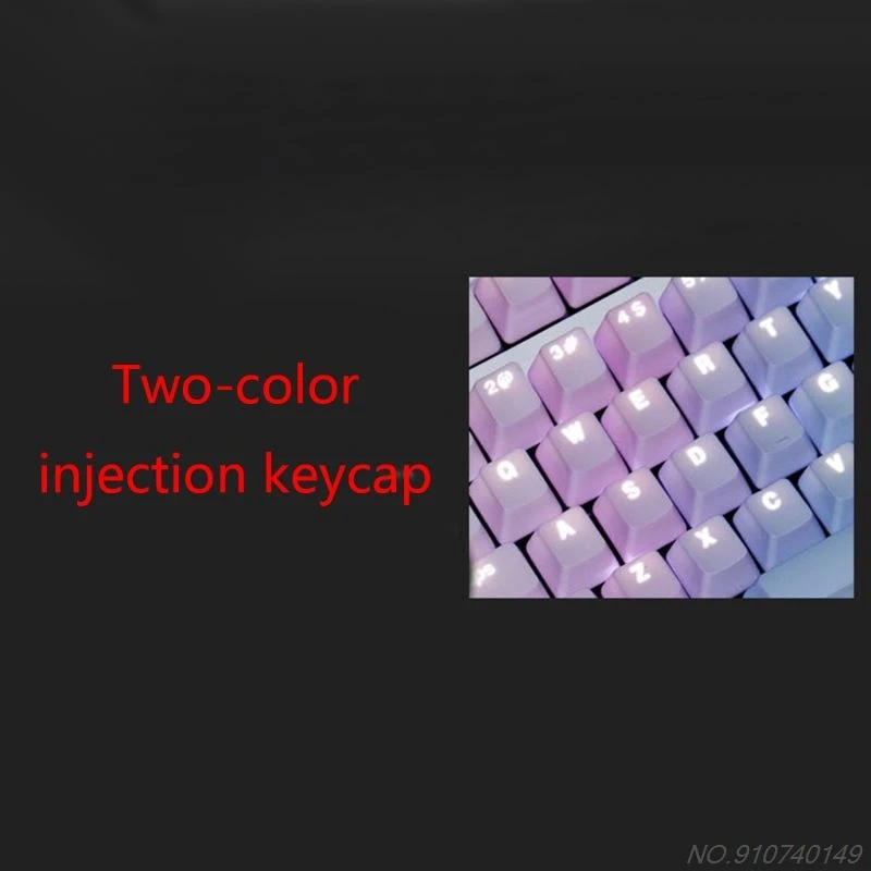 

1 Set Replaceable PBT Keycaps 87/104/108 Transparent Lettering Keys Double Shot Backli Key Cap for Mechanical Keyboard D14 20