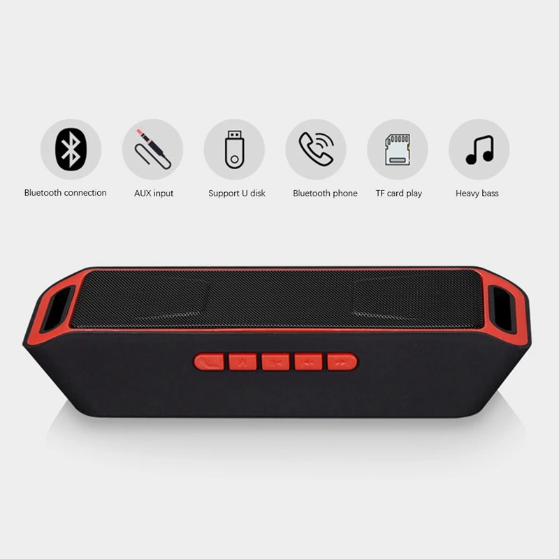 Портативный беспроводной Bluetooth динамик TF USB FM радио встроенный микрофон двойной