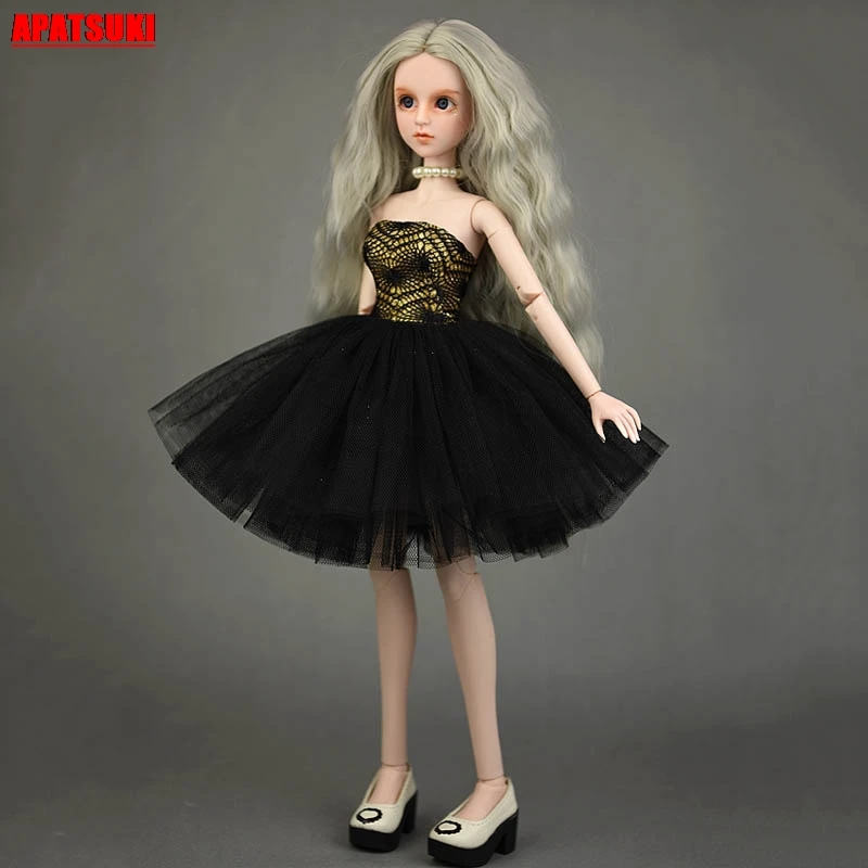 

Black Gold Ballet Dress Wedding Dresses for 40-50cm XINYI Doll Outfits Gown Clothes for 1/4 BJD Dollhouse Doll Accessories Kids