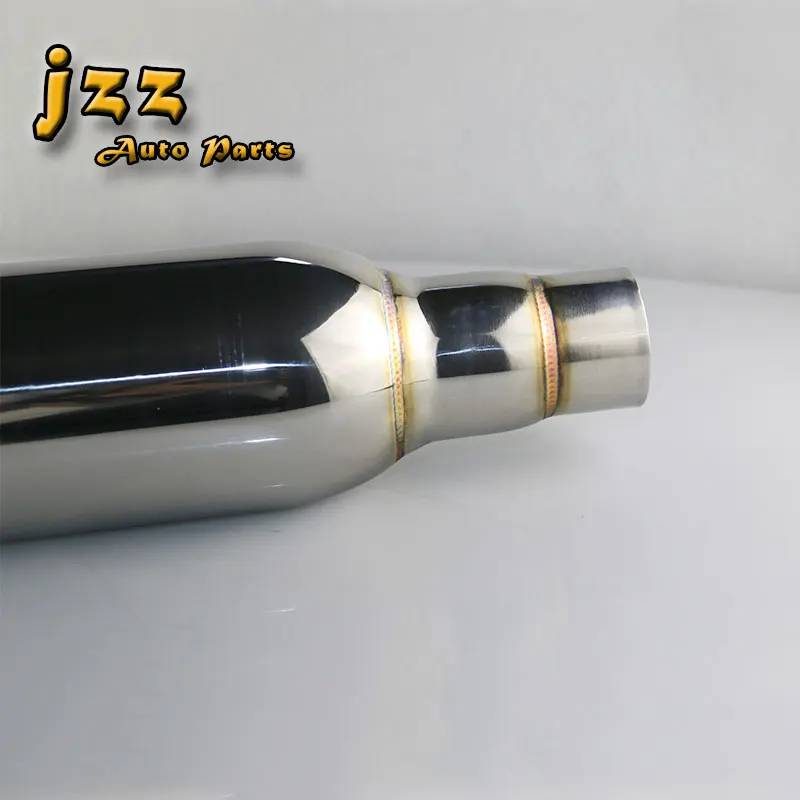 

JZZ exhaust muffler car modified threaded inner tube enable more powerful engine for car chrome silver pipe silencer sound bomb