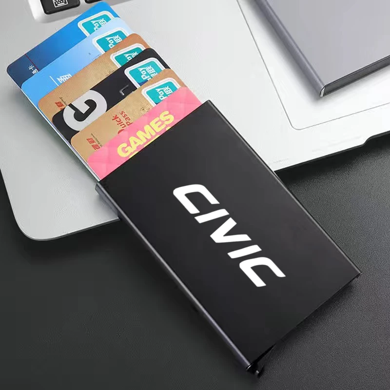 

Metal Business Card Holder Creative Holder Credit Business Card Case Wallet Bag Mini Wallet For Honda civic