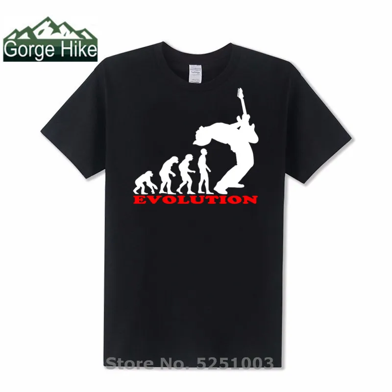Крутая музыкальная акустическая футболка рок Эволюция гитарный ремешок