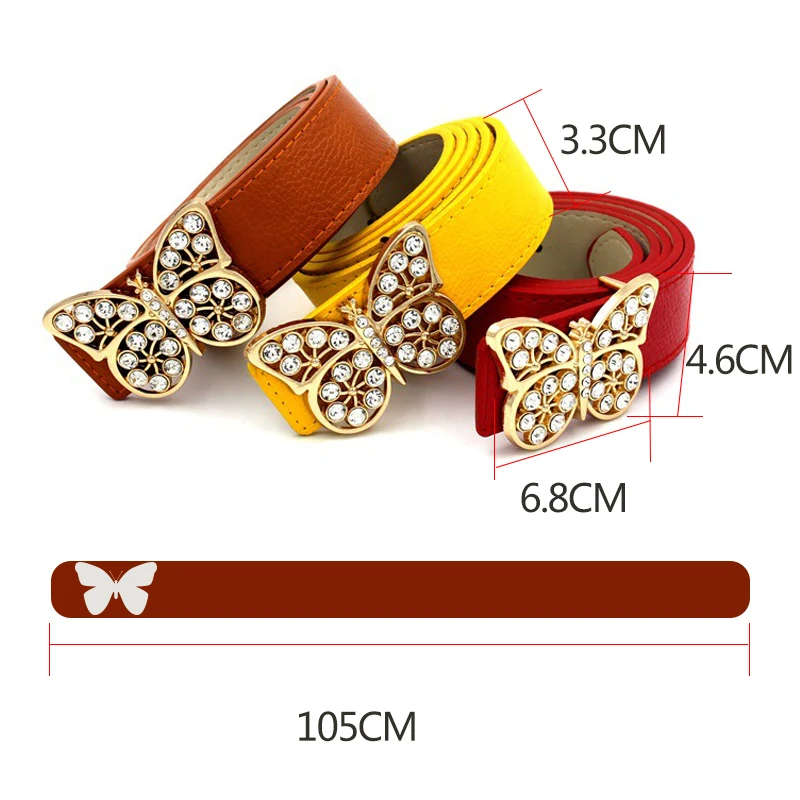 

2019 NEW korean Rhinestone casual Korean bow ladies buckle belt female Candy color simple wild belt harajuku
