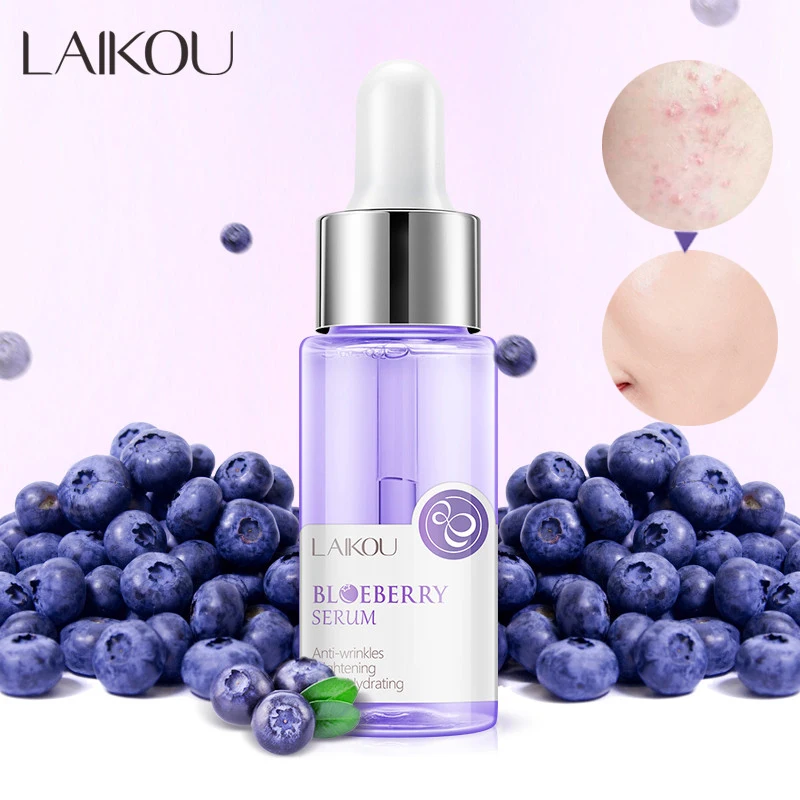 

LAIKOU Blueberry Face Serum Anti Wrinkles Whitening Moisturizing Facial Essence Brighten Hydrating Remove Spots Repair Skin Care