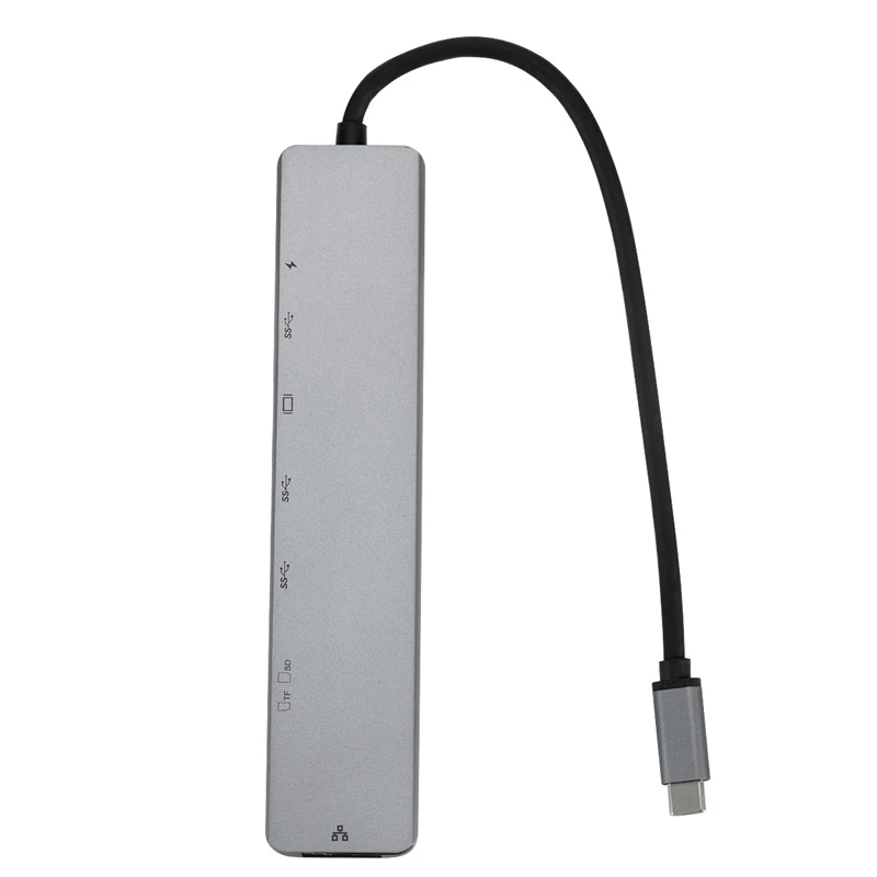 8 в 1 USB C концентратор USB-C-type-C 2 3 0 4K HDMI RJ45 Ethernet адаптер с TF/Mini SD кард-ридер PD зарядное