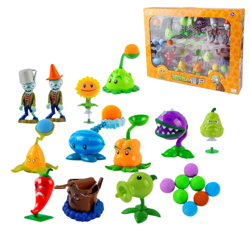 Подлинные Растения против зомби 2 игрушка Can Fire Bullet настольная боевая игра Аниме