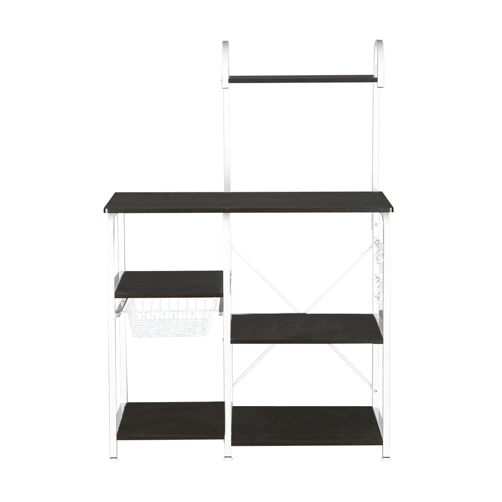 

Kitchen Bakers Rack Storage Shelf Microwave Stand Organizer Workstation with 10 Hooks LXY9