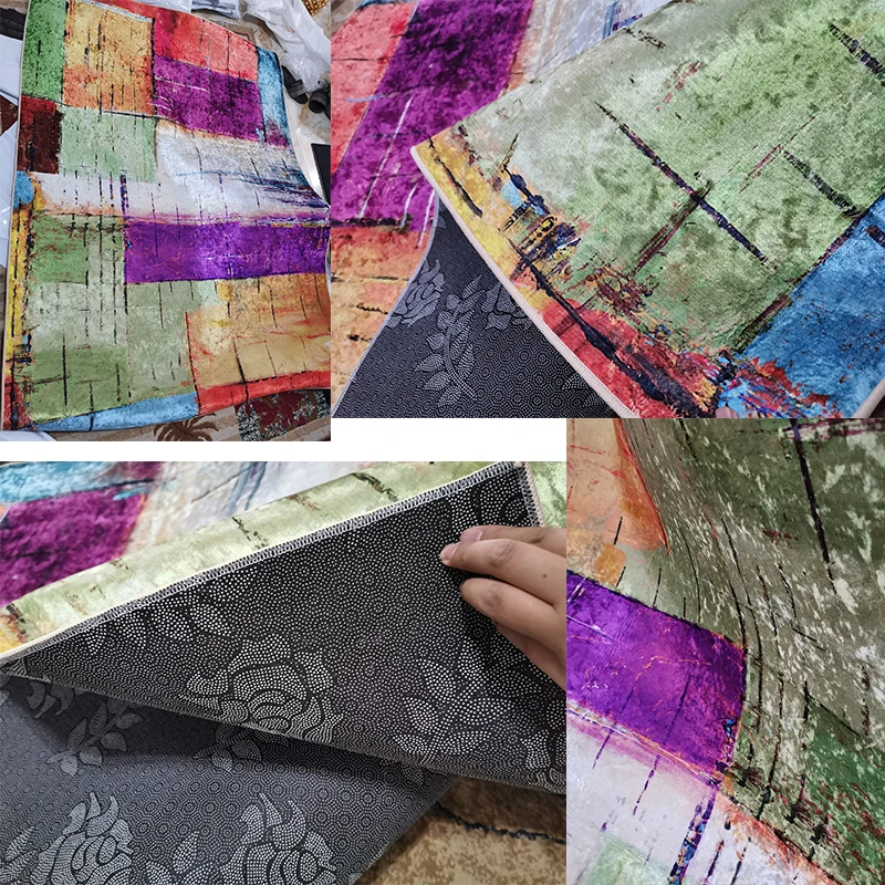 Современные большие коврики для гостиной спальни мягкого бархата с абстрактным